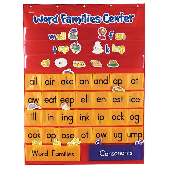 Learning Resources Word Families & Rhyming Center Pocket Chart 2299 - main
